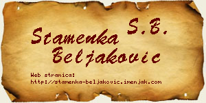 Stamenka Beljaković vizit kartica